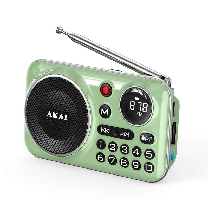 Akai APR-500 Φορητό ραδιόφωνο με Bluetooth, USB, TF, REC, έξοδο ακουστικών και οθόνη – 2.5W  