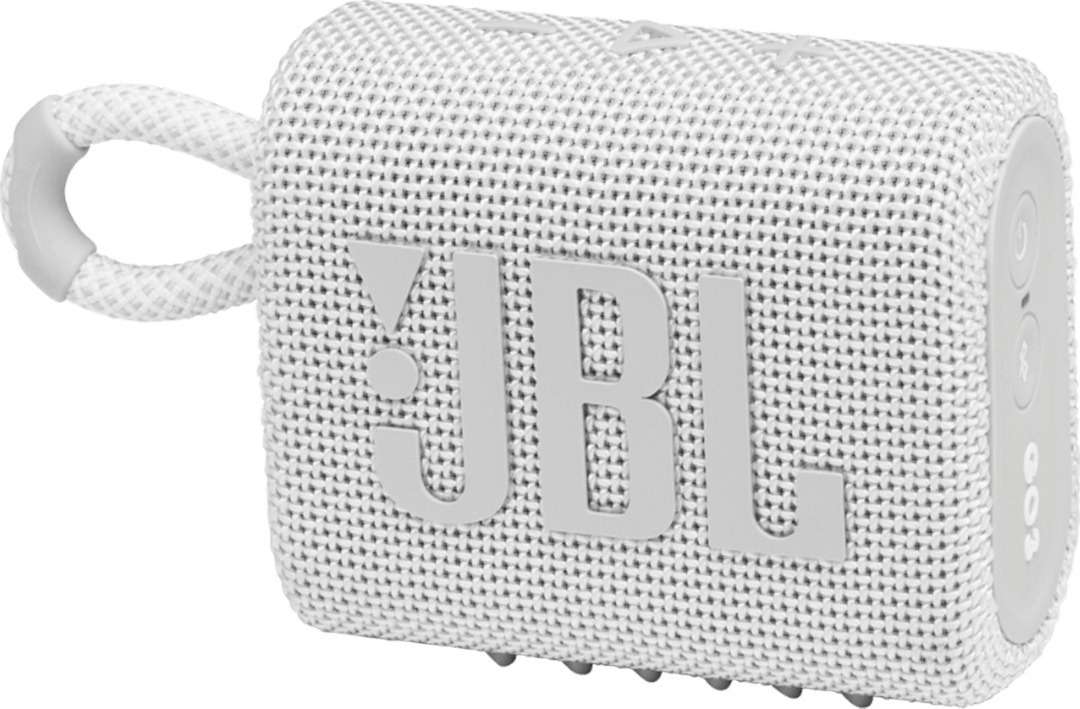 JBL GO3, Portable Bluetooth Speaker, Waterproof IP67, (White)  