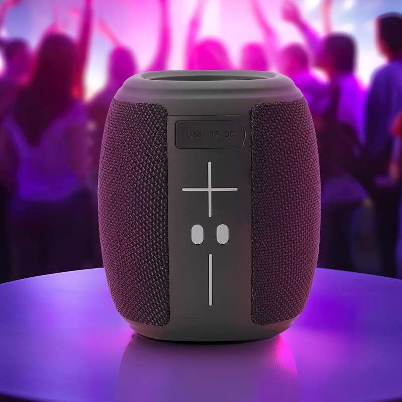 Akai ABTS-V5BK Μαύρο φορητό μίνι ηχείο Bluetooth με USB, SD, FM, AWS, LED, Handsfree – 3W RMS  
