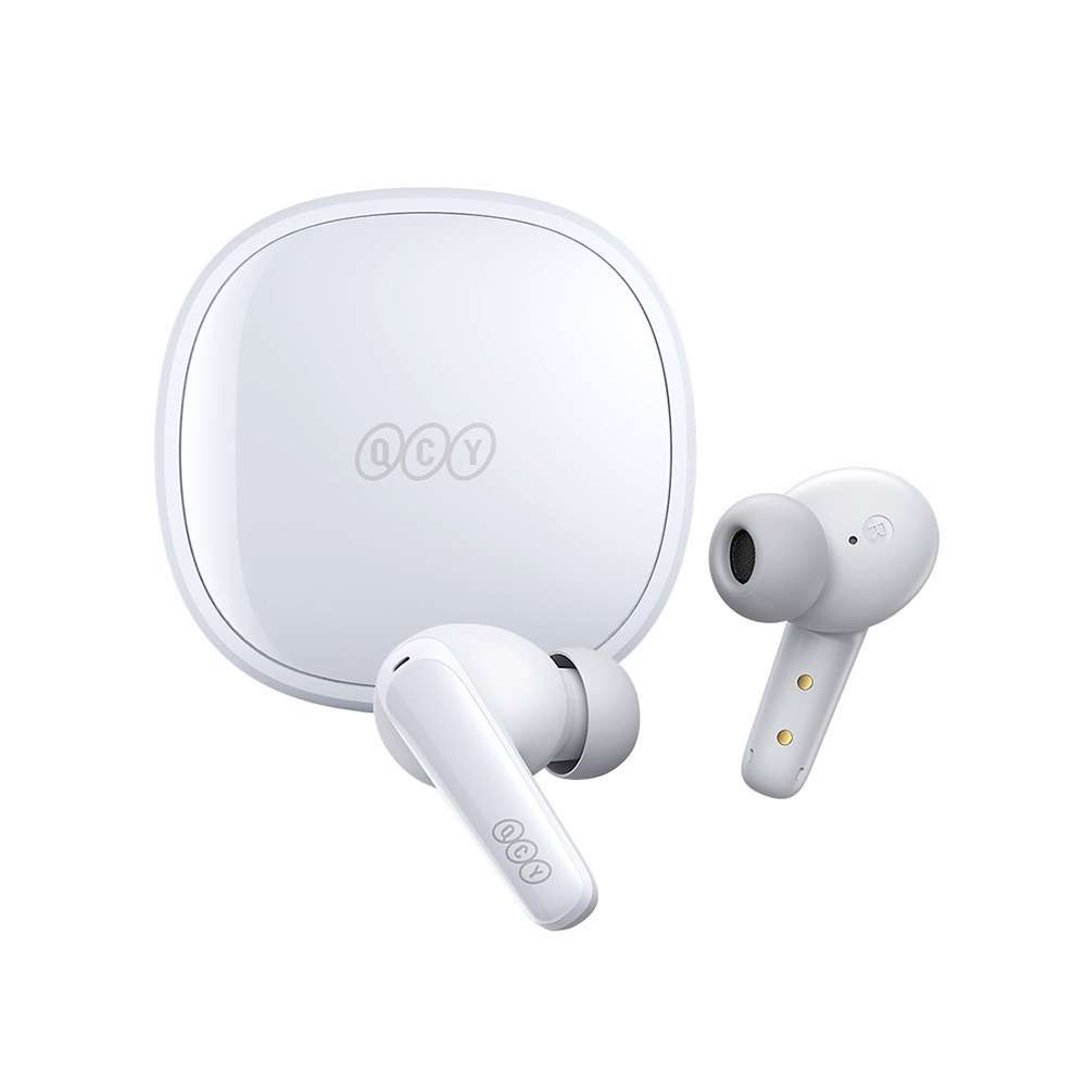 QCY T13X Earbud Bluetooth Handsfree Ακουστικά με Θήκη Φόρτισης Λευκά  