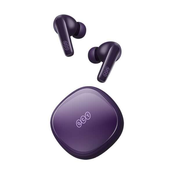 QCY T13X Earbud Bluetooth Handsfree Ακουστικά με Θήκη Φόρτισης μωβ  