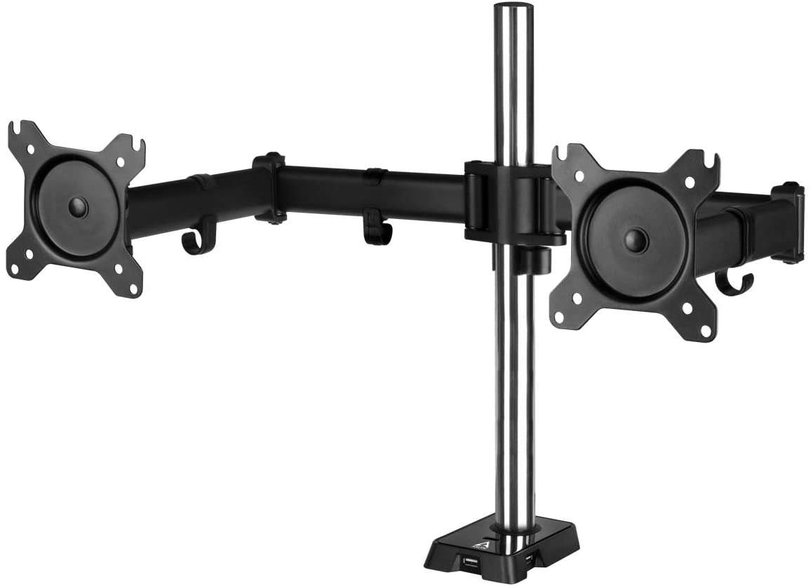 Arctic Z2 (Gen 3) - Dual Monitor Arm with 4-Port USB Hub in black color  