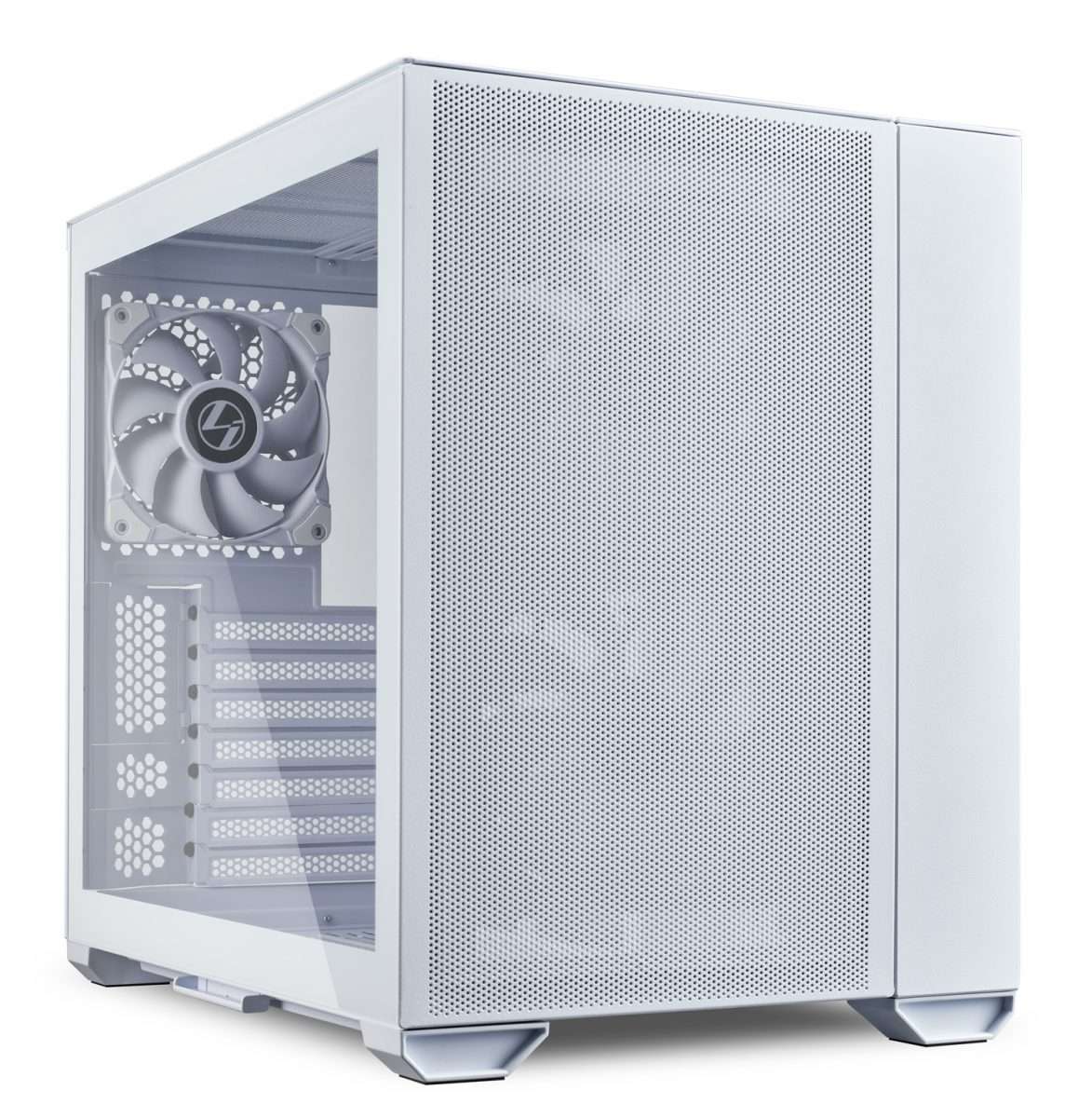 Lian Li O11 AIR MINI White PC Case ATX / M-ATX with 3 standard Fans (front 120mmx2, rear 120mmx1) Me  