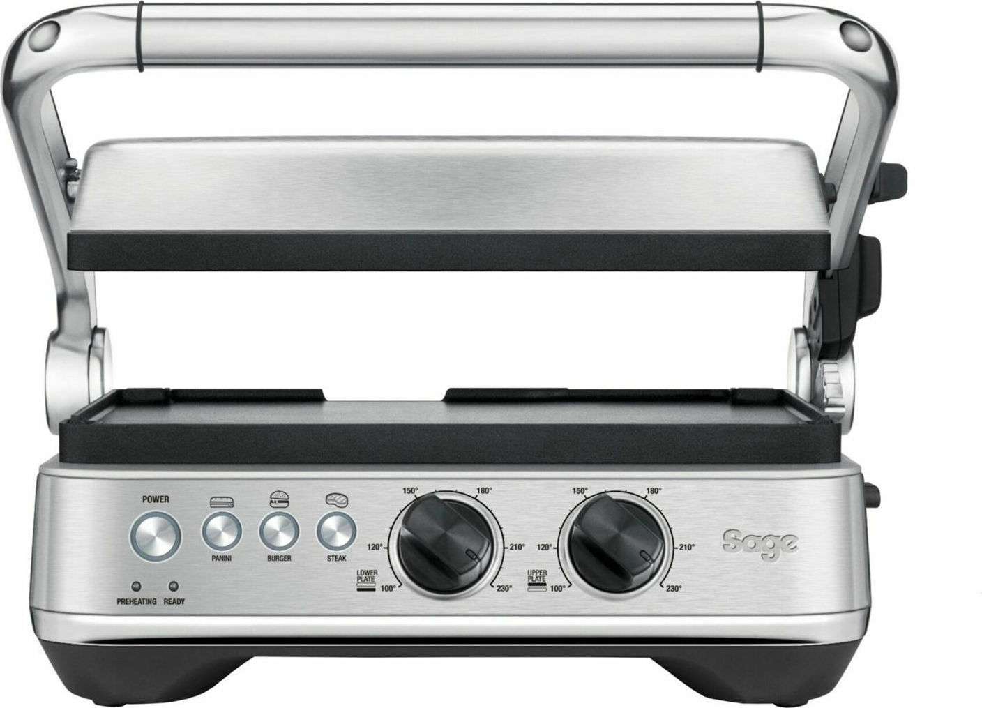 Sage SGR700BSS BBQ & Press Grill Τοστιέρα Γκριλιέρα με Αποσπώμενες Κεραμικές Πλάκες 1800W Inox  