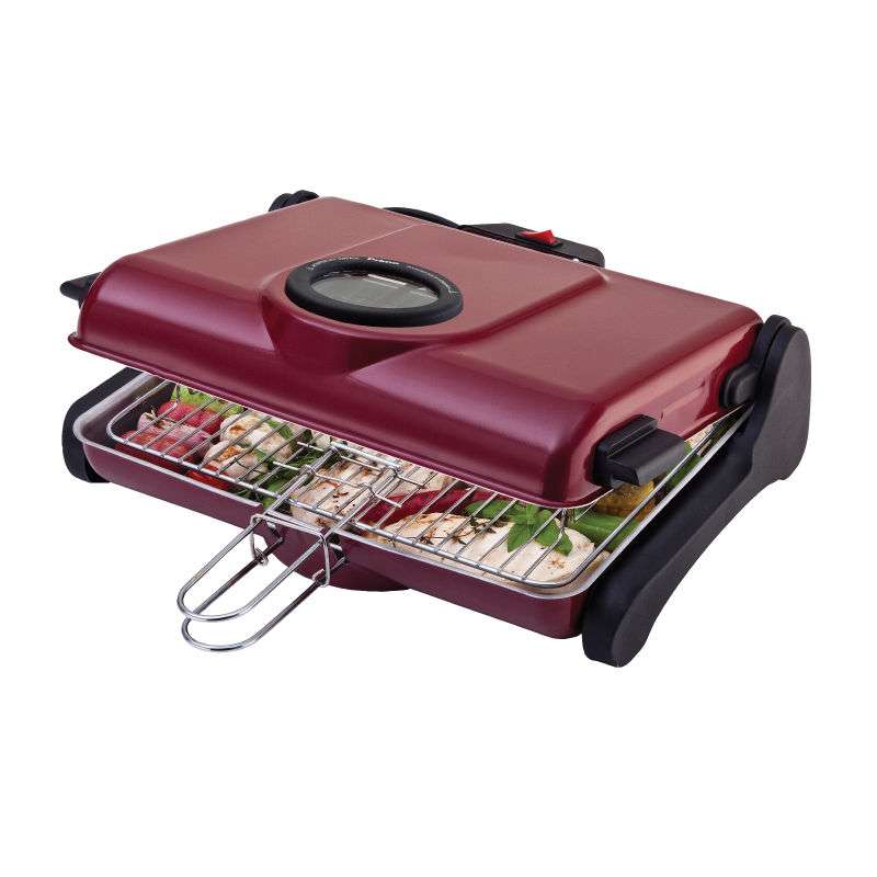 Ψηστιέρα Παραδοσιακή AB661 Primo 1200W 2πλή σχάρα 34X25εκ. Κόκκινη  