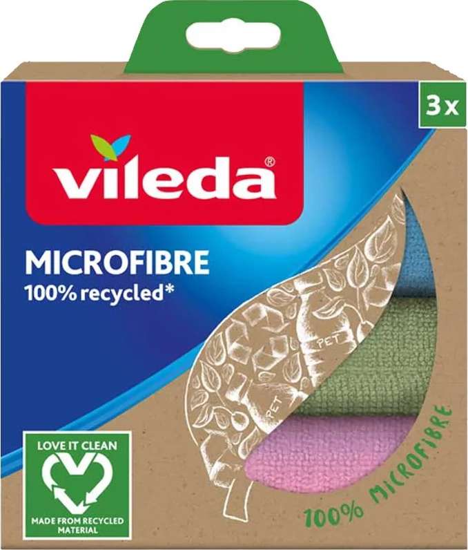 Vileda Microfibre Cloth 100% Recycled 3 pcs  