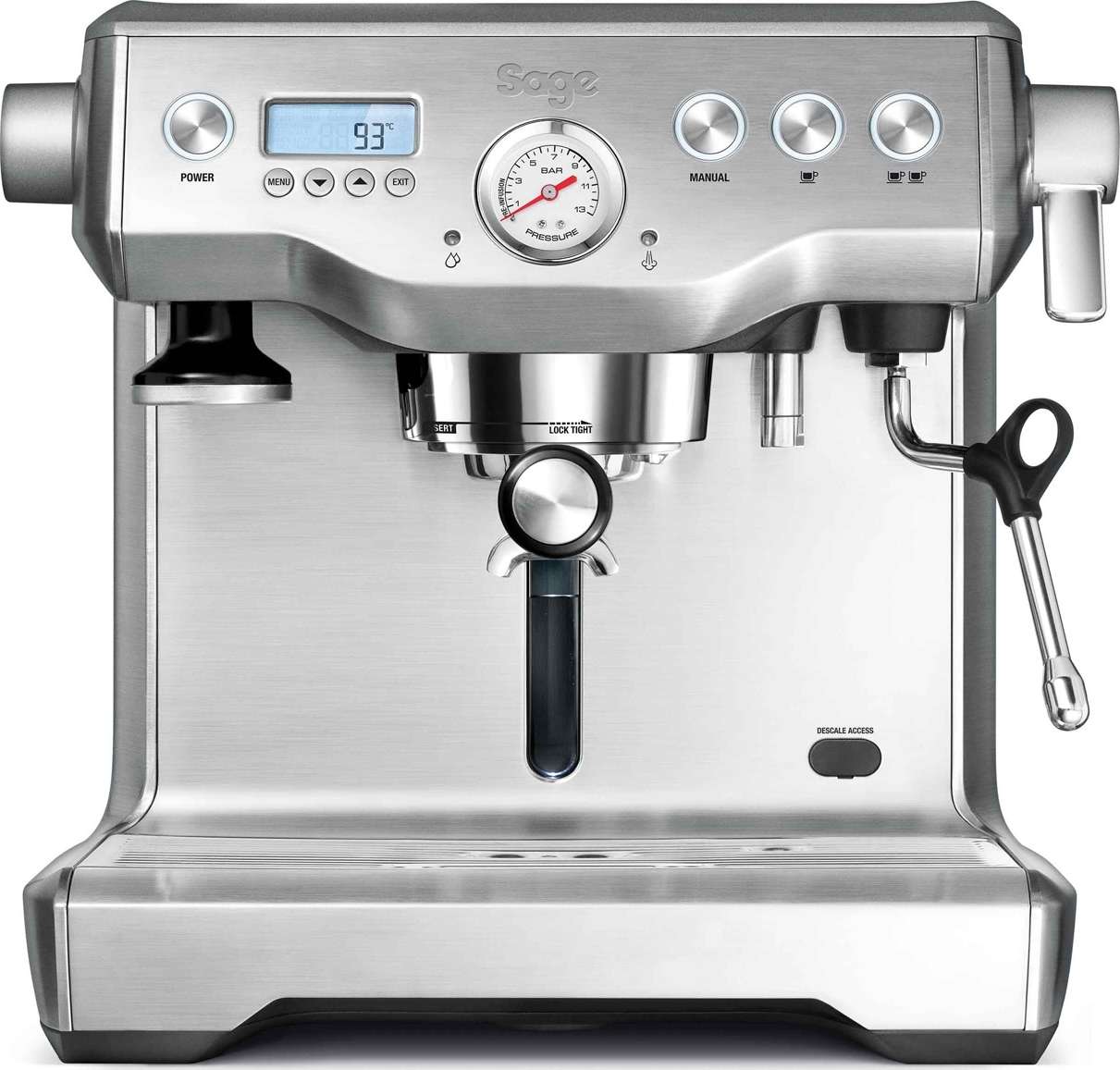 Sage BES920BSS The Dual Boiler Μηχανή Espresso 2200W Πίεσης 15bar Ασημί  