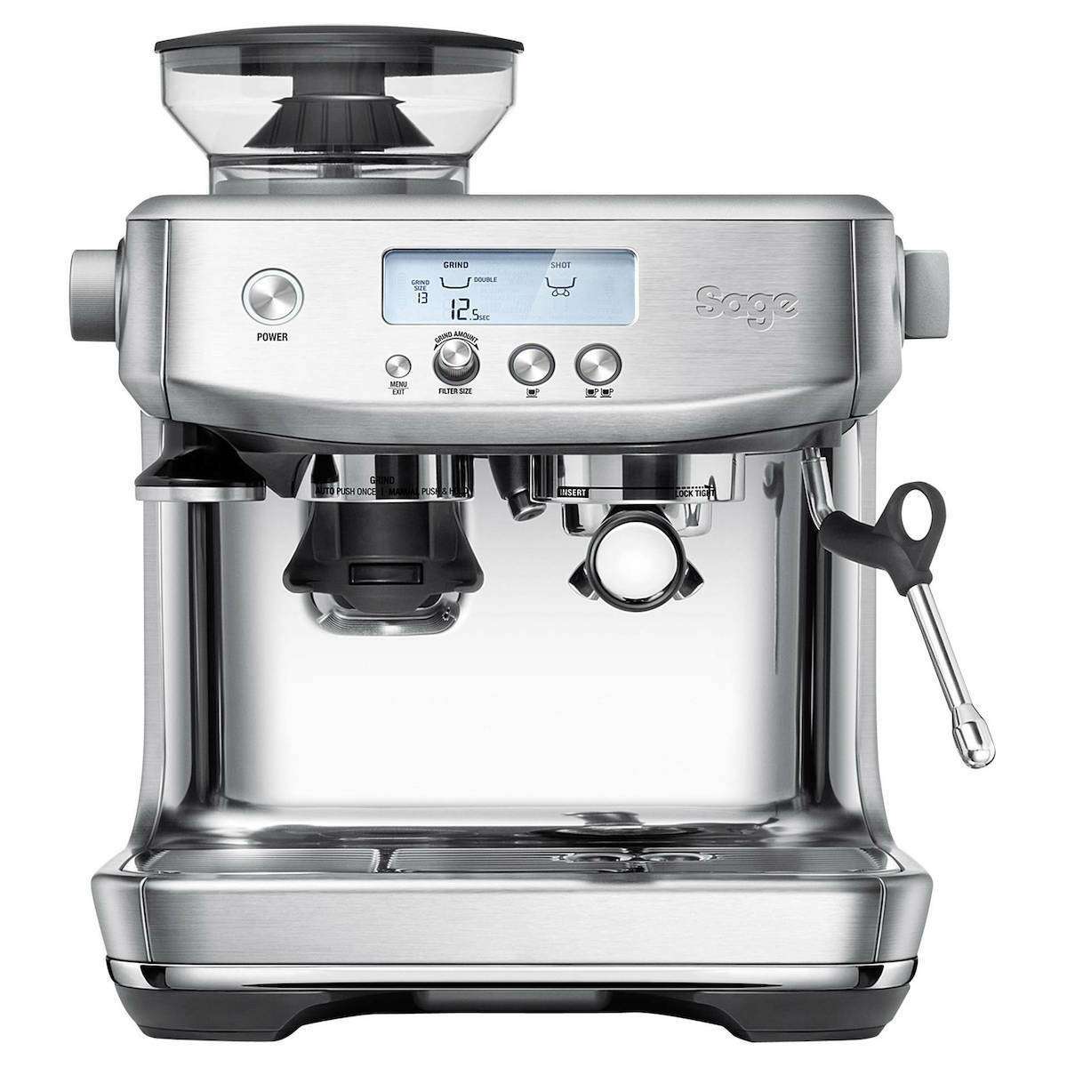 Sage SES878BSS The Barista Pro Αυτόματη Μηχανή Espresso 1650W Πίεσης 15bar με Μύλο Άλεσης Ασημί  