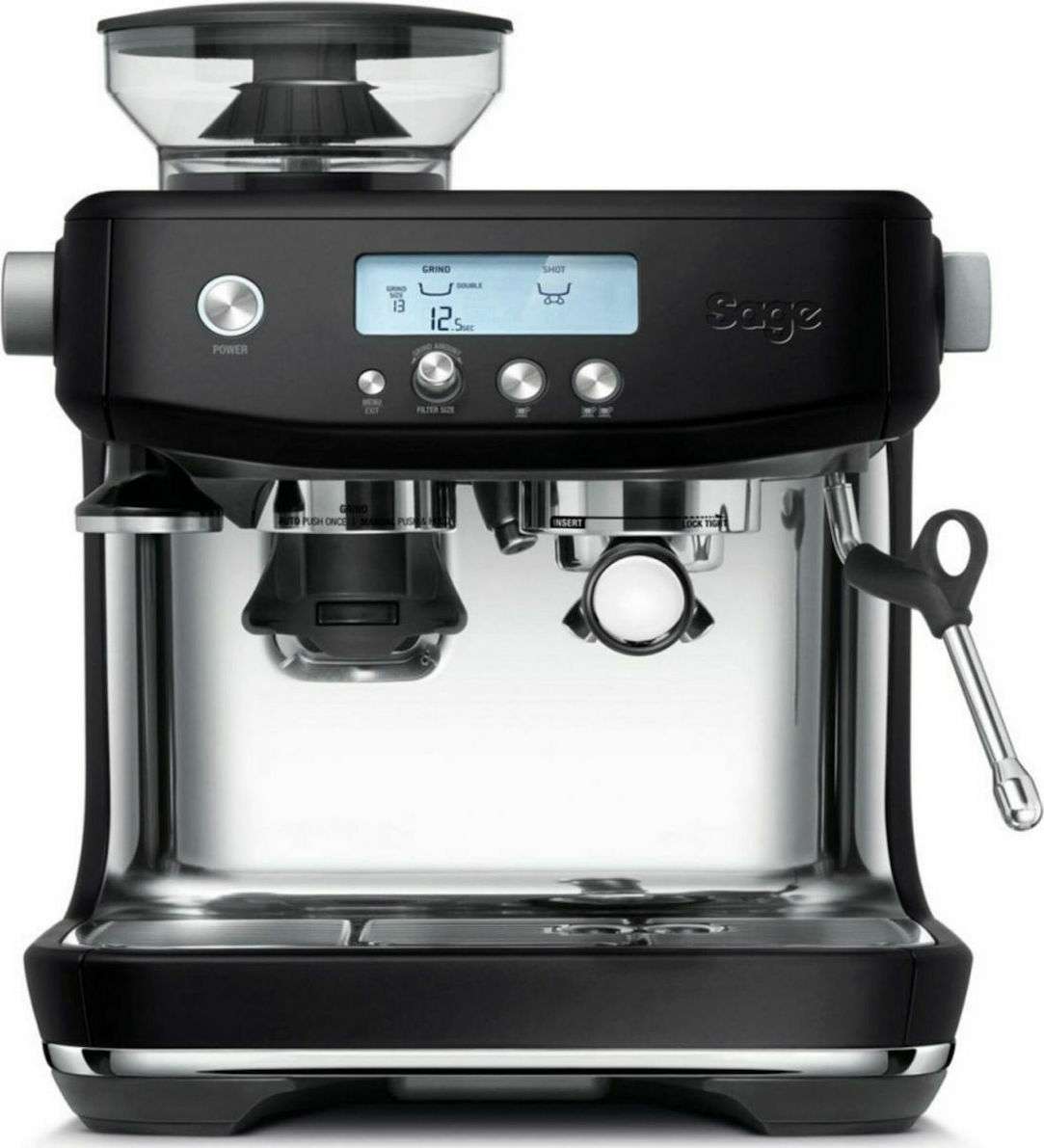 Sage SES878BTR The Barista Pro Αυτόματη Μηχανή Espresso 1650W Πίεσης 15bar με Μύλο Άλεσης Μαύρη  