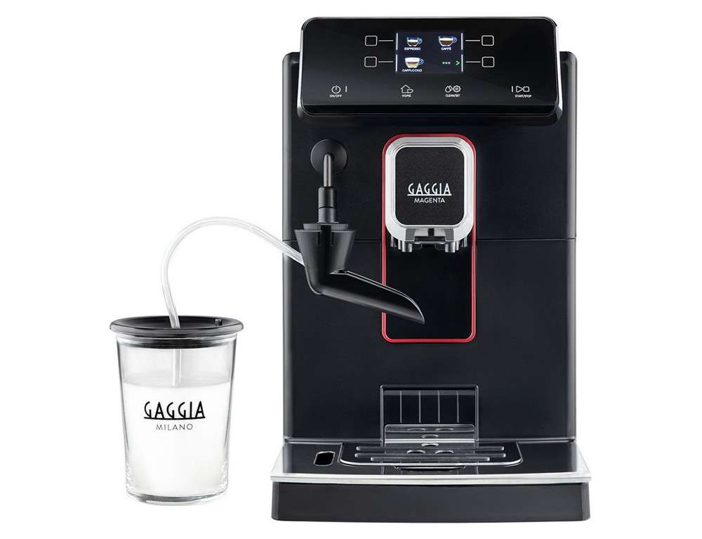 Αυτόματη Μηχανή Espresso Gaggia Magenta Milk (RI8701/01) με Μύλο Άλεσης, Γυάλινο δοχείο γάλακτος 0.4lt, ισχύ 1900W, χωρητικότητα δοχείου νερού 1.8L και πίεση 15 bar  