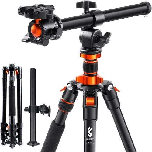 K&F Concept SA210 Overhead Camera Travel Tripod With Magnesium Alloy Rotatable Multi-Angle Center Column (KF09.087V6)  