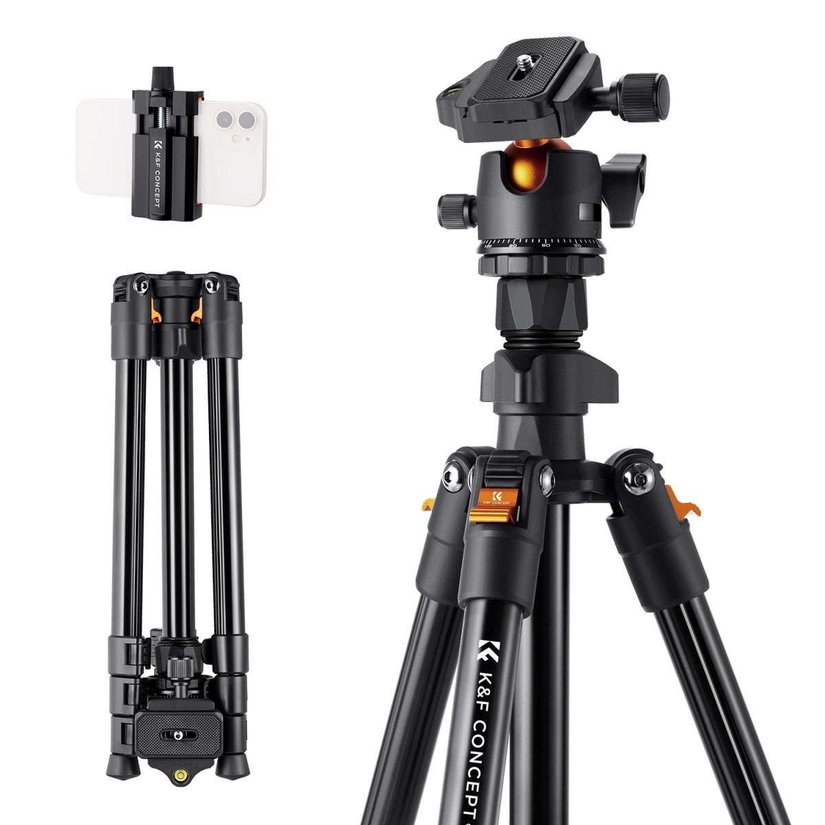 K&F Concept B1234M Travel Tripod Compact Vlog Camera Tripod Flexible With BH-28L Ball Head (KF09.101V1)  