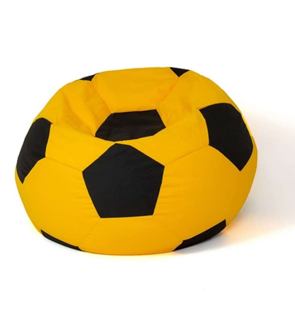 Soccer Sako bag pouffe yellow-black L 80 cm  