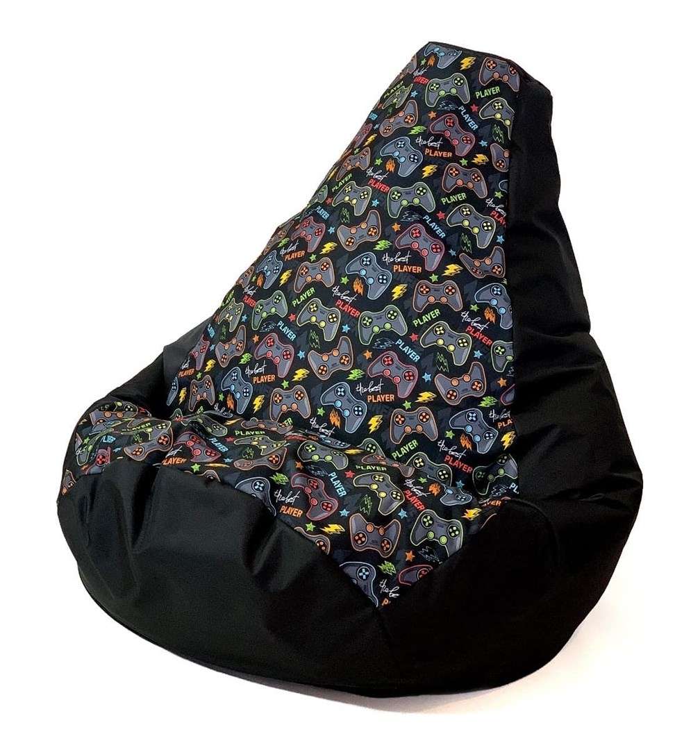 Sako bag pouffe Pear print black-pad player L 105 x 80 cm  