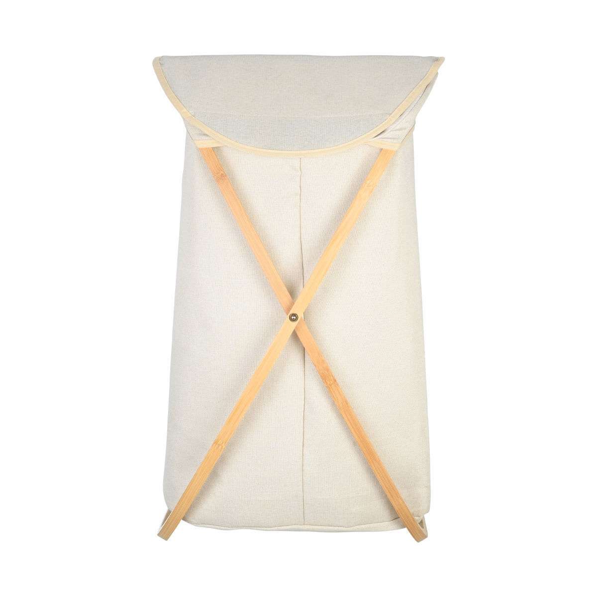 ESTIA ΚΑΛΑΘΙ ΑΠΛΥΤΩΝ BAMBOO ESSENTIALS 40x40x70cm ΜΕ ΘΗΚΗ ΠΟΛΥΕΣΤΕΡΑ ΠΤΥΣΣΟΜΕΝΟ ΜΠΕΖ  