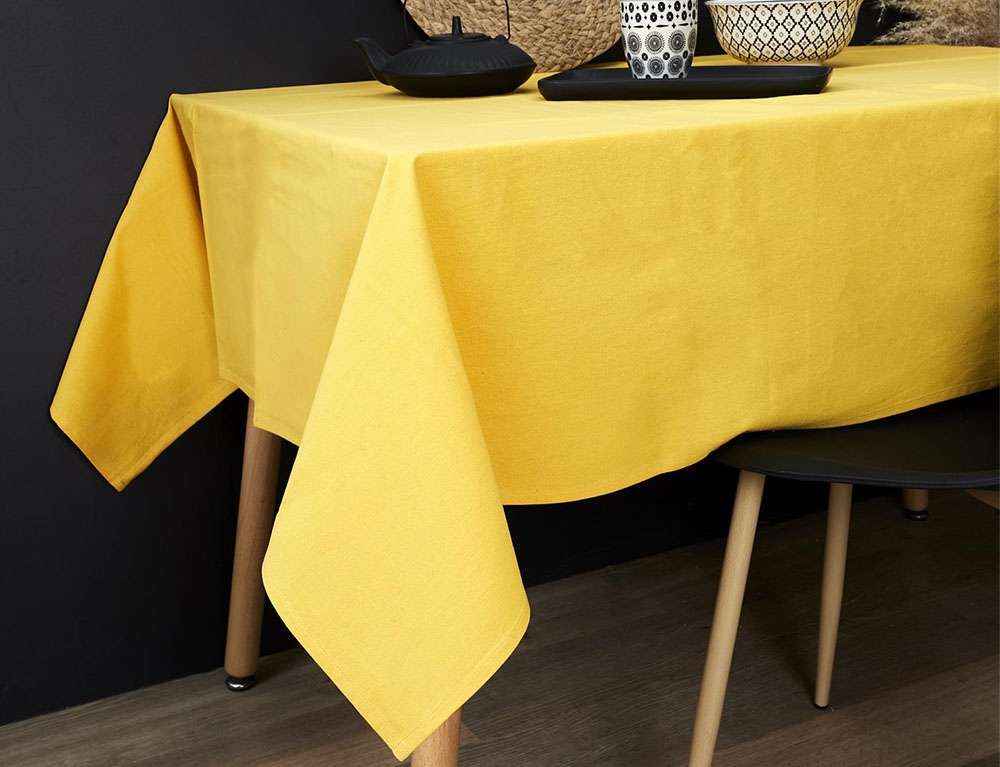 ΤΡΑΠΕΖΟΜΆΝΤΗΛΑ & ΠΕΤΣΈΤΕΣ ΔΕΙΠΝΟΥ COTTON TABLECLOTH MUSTARD 140X250CM TX9367  