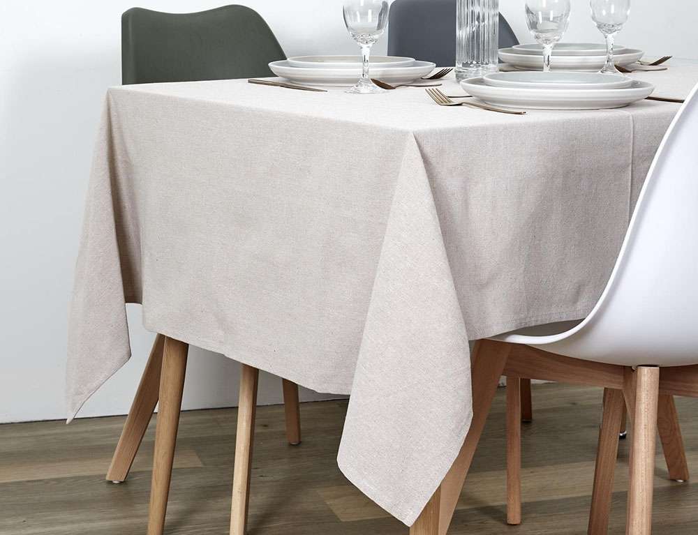 ΤΡΑΠΕΖΟΜΆΝΤΗΛΑ & ΠΕΤΣΈΤΕΣ ΔΕΙΠΝΟΥ BEIGE COTTON TABLECLOTH 140X250CM TX8193  