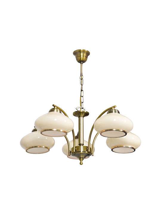 Activejet Classic ceiling chandelier pendant lamp RITA Patina 5xE27 for living room  