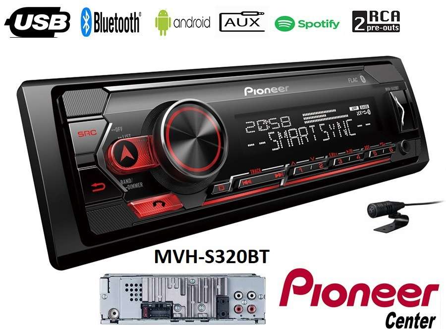 PIONEER MVH-S320BT 1-DIN RADIO , USB , BLUETOOTH, SPOTIFY, ΣΥΜΒΑΤΟΣ ΜΕ ΣΥΣΚΕΥΕΣ ANDROID  