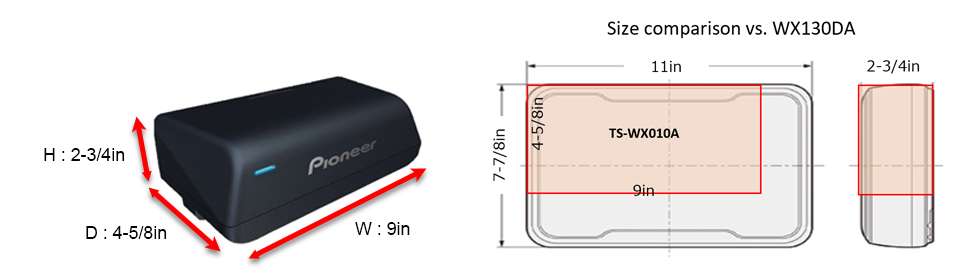 Pioneer TS-WX010A Το Μικρότερο Ενεργό Subwoofer Της Αγοράς Για Εξοικονόμησης Χώρου Με Ενισχυτή Class D  Εύκολο στην εγκατάσταση  