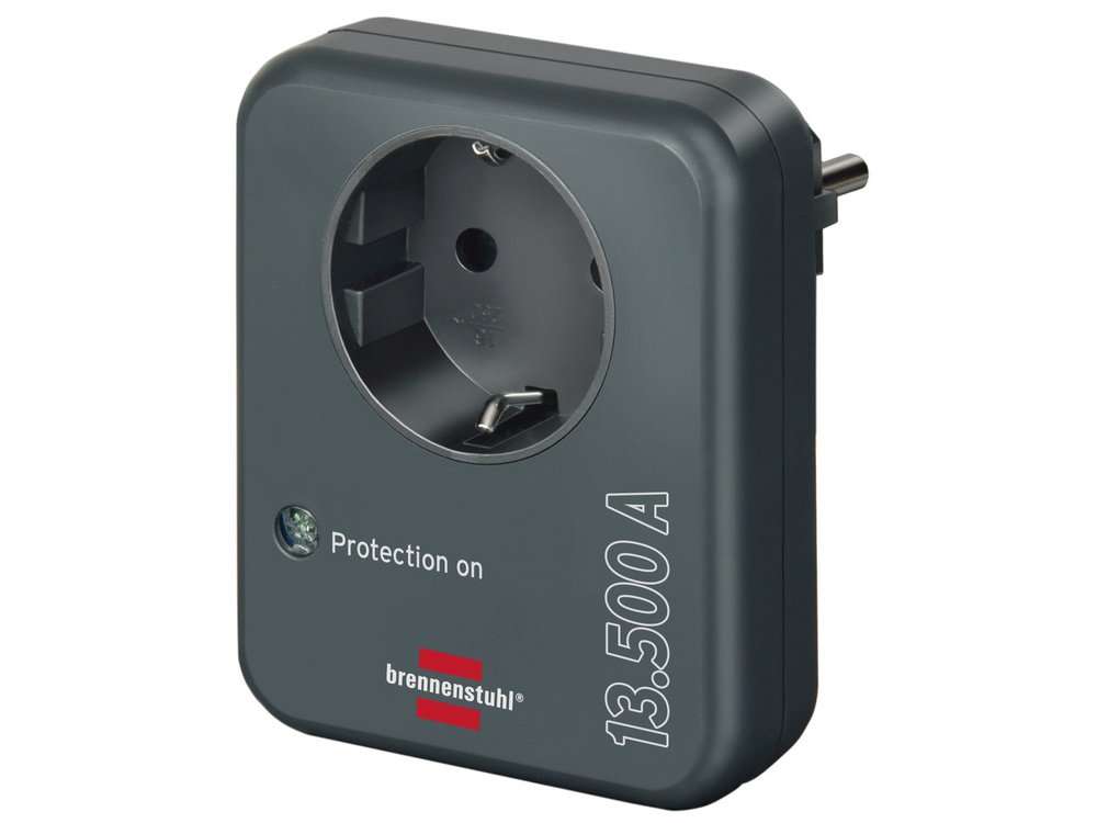 Brennenstuhl Primera Surge Protection Adapter, Προστατευτικό τάσης 13.500Α, με Ένδειξη Λειτουργίας, Anthracite   