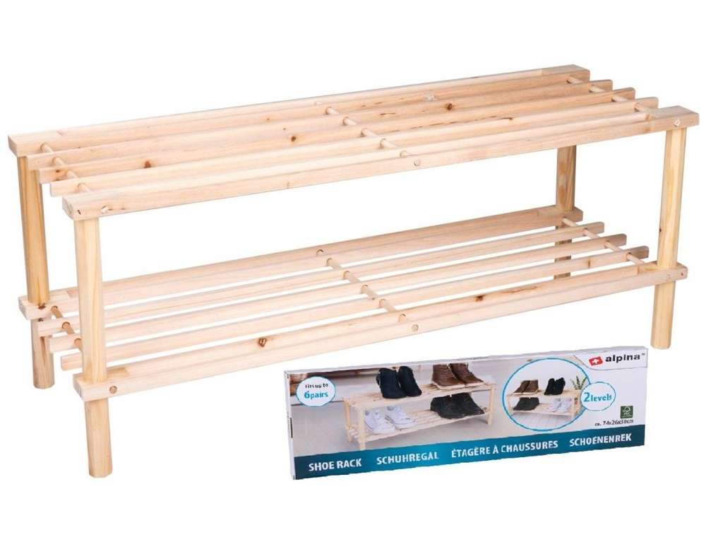 ΠΑΠΟΥΤΣΟΘΉΚΕΣ SHOE RACK ALPINA 2 LEVELS WD/MT CB  