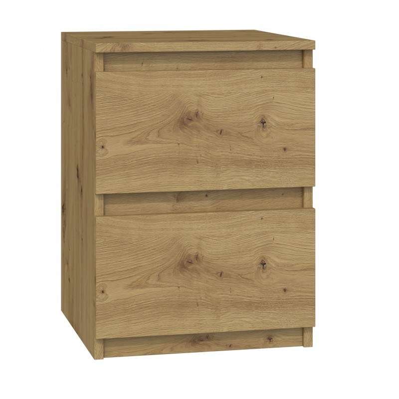 Topeshop M2 Malwa bedside table 2 drawers 30x40x30cm Oak Artisan  