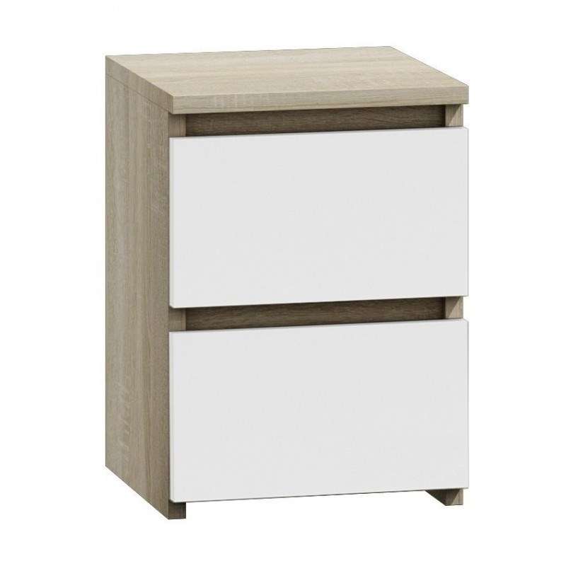 Topeshop M2 SONOMA MIX nightstand/bedside table 2 drawer(s) 30x40x30cm Oak, White  