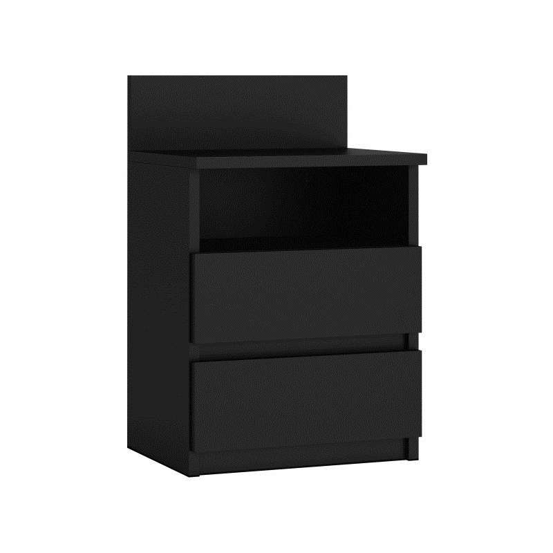 Topeshop M1 CZARNA MAT nightstand/bedside table 2 drawer(s) 40x59x32cm Black  