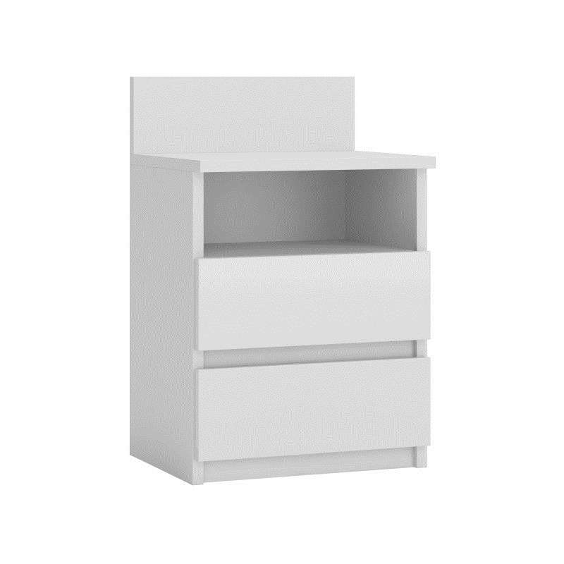 Topeshop M1 BIEL MAT nightstand/bedside table 2 drawer(s) 40x59x32cm White  