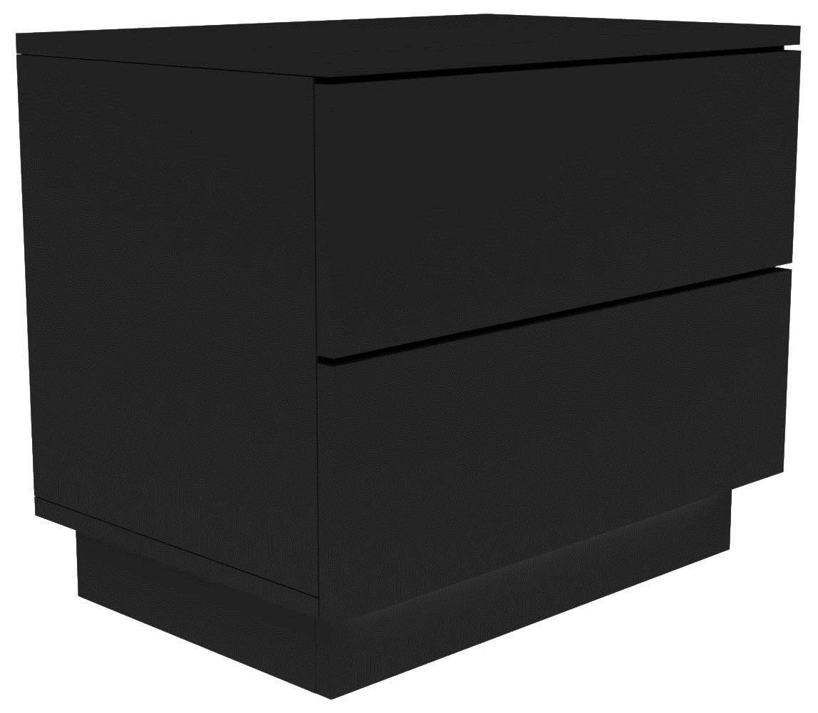 Topeshop S2 CZERŃ nightstand/bedside table 2 drawer(s) 55x47x35cm Black  