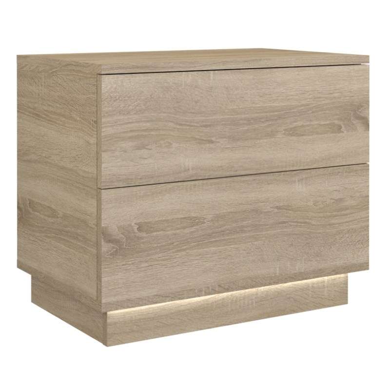 Topeshop S2 SONOMA nightstand/bedside table 2 drawer(s) 55x47x35cm Oak  