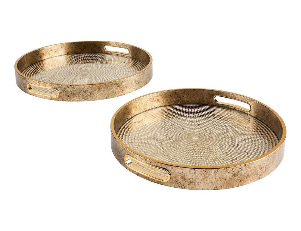ΔΊΣΚΟΙ DECO ELYA RSN/GLS GOLD TRAY X2 ATMOSPHERA 204019  