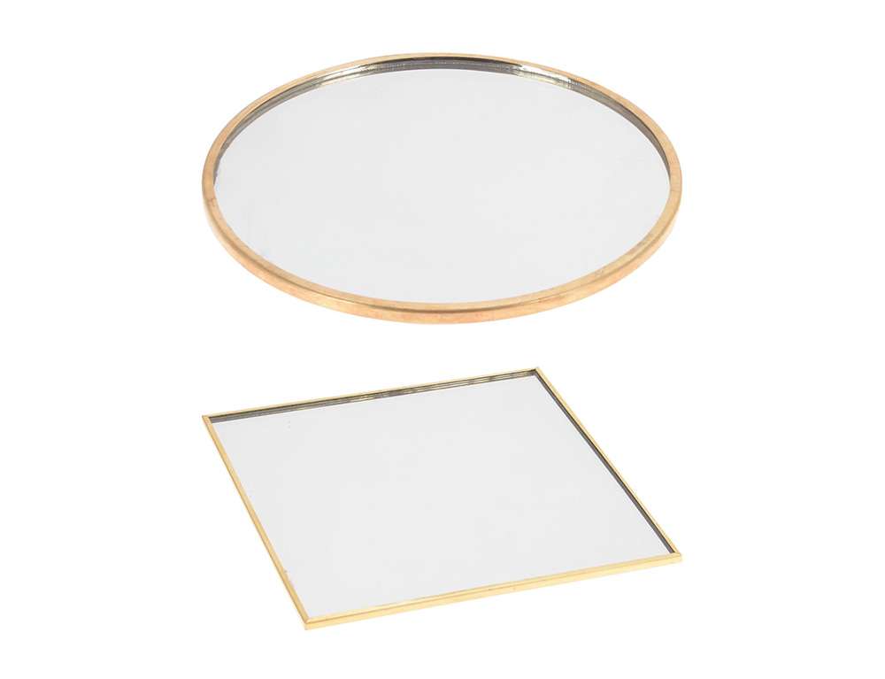 ΔΊΣΚΟΙ DECO PLATE MIRROR 10CM GOLD 2ASS ACC681490  