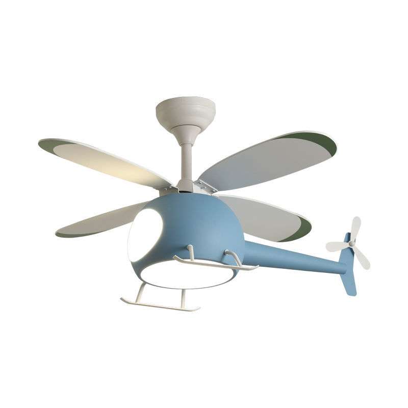 Ανεμιστήρας Οροφής Helicopter PRCF-80678 Primo Kids Series DC 98εκ. Με Τηλεχειριστήριο LED 4Φτερά Μπλέ  