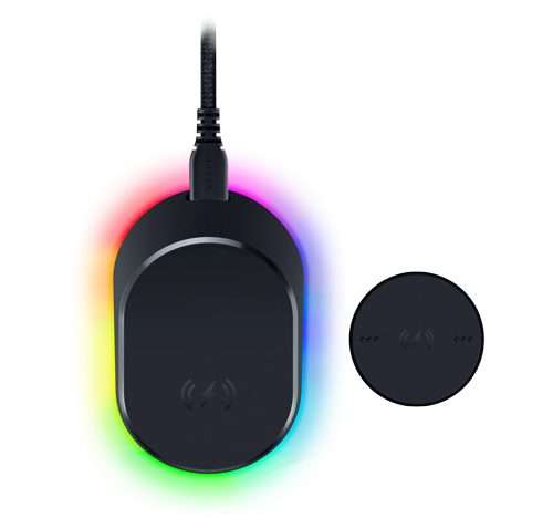 Razer MOUSE DOCK PRO - 4K Polling Rate - Magnetic Wireless Charging - Anti-Slip Base - Chroma RGB  