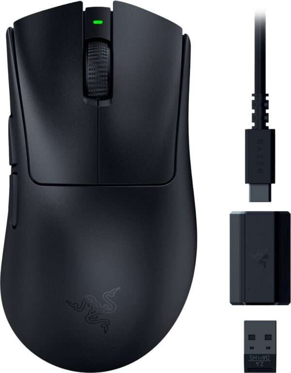 Razer DEATHADDER V3 HYPERSPEED - 55g Ultralight Wireless Gaming Mouse - 100h Battery - 26K DPI  