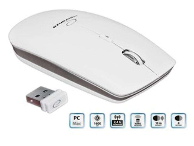 Mouse Esperanza Wireless Optical EM120W Nano Usb White  