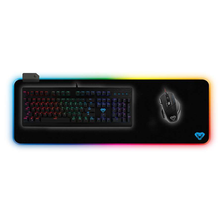 MEDIA-TECH GAMING MAT MT262 Mouse and keyboard mat RGB backlight 800x305x3 mm Black  