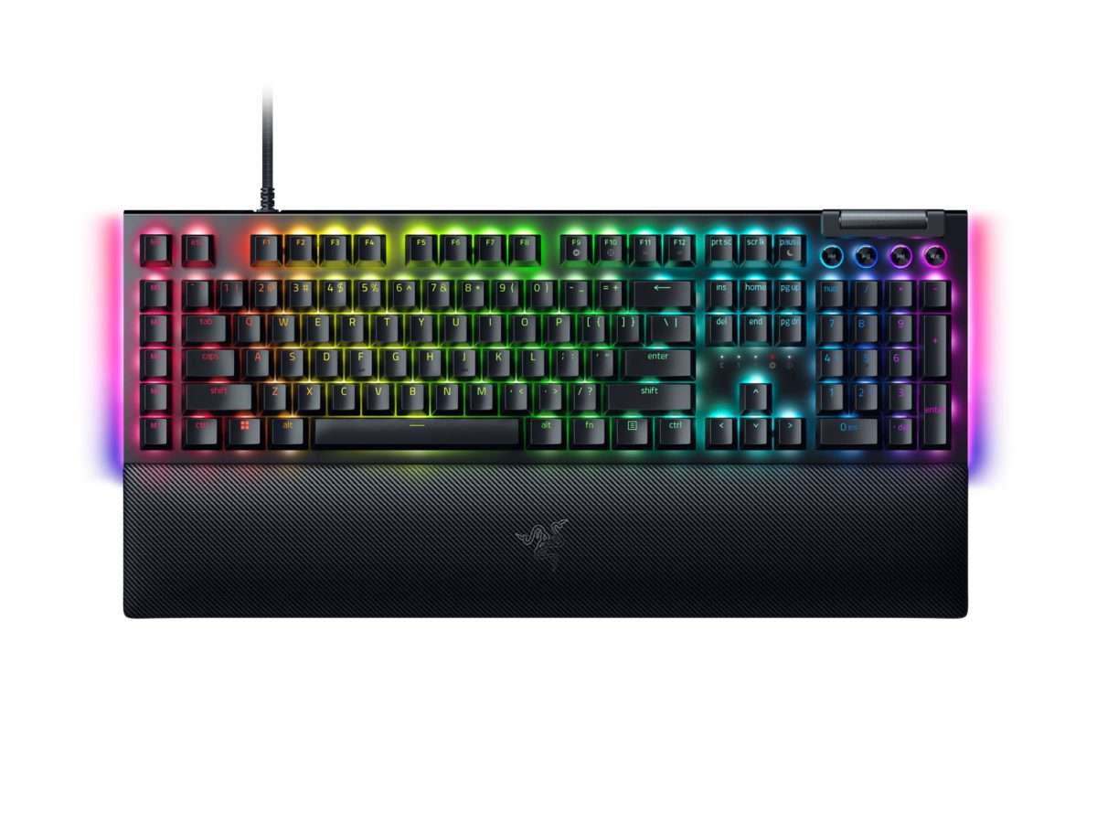 Razer BLACKWIDOW V4 - RGB Gaming Mechanical Keyboard - Underglow LED - Macro - Yellow Linear Switch  