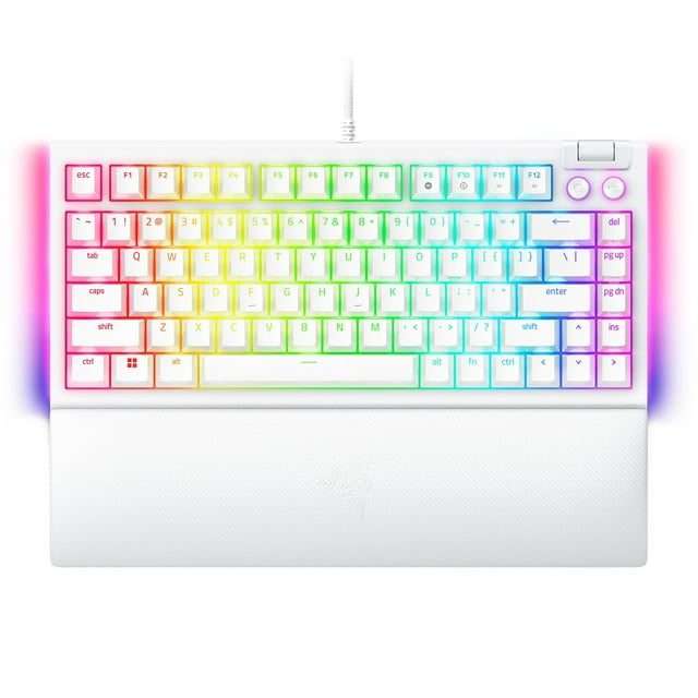 Razer BLACKWIDOW V4 75% WHITE - Mechanical RGB Gaming Keyboard - Hot-Swappable - Orange Tactile Swit  