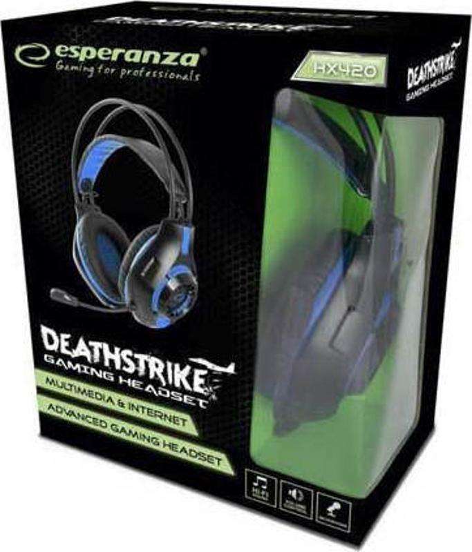 Gaming Headset Esperanza Deathstrike Black/Blue  