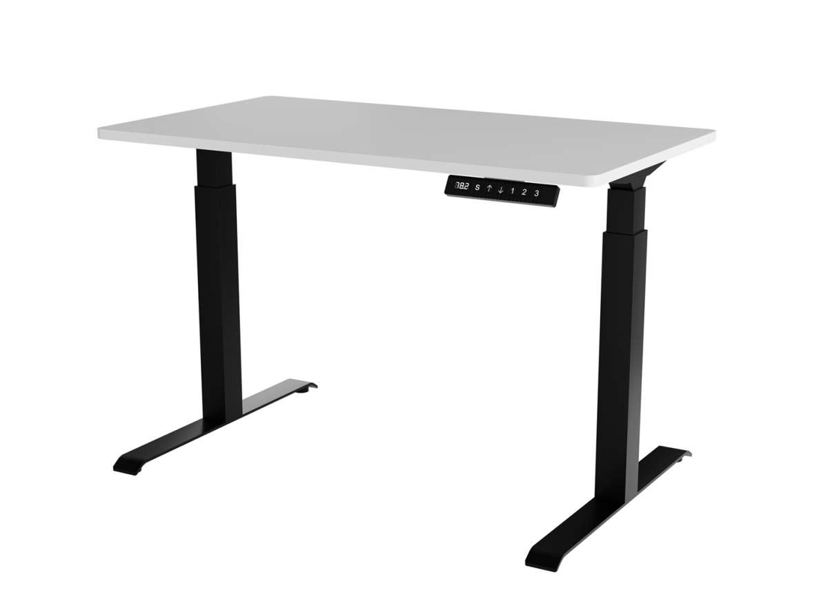 Desk with electric height adjustment MOON 121x67x72-120 Black/White  