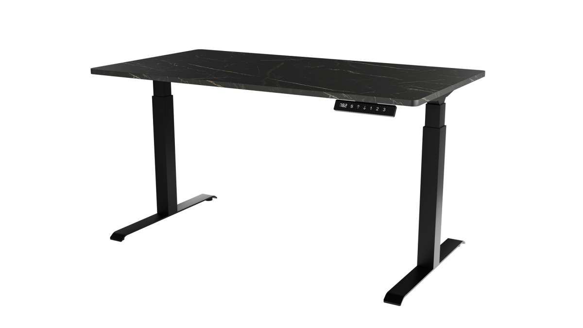 Desk with electric height adjustment MOON LONG 150x80x72-120 black/san sebastian  