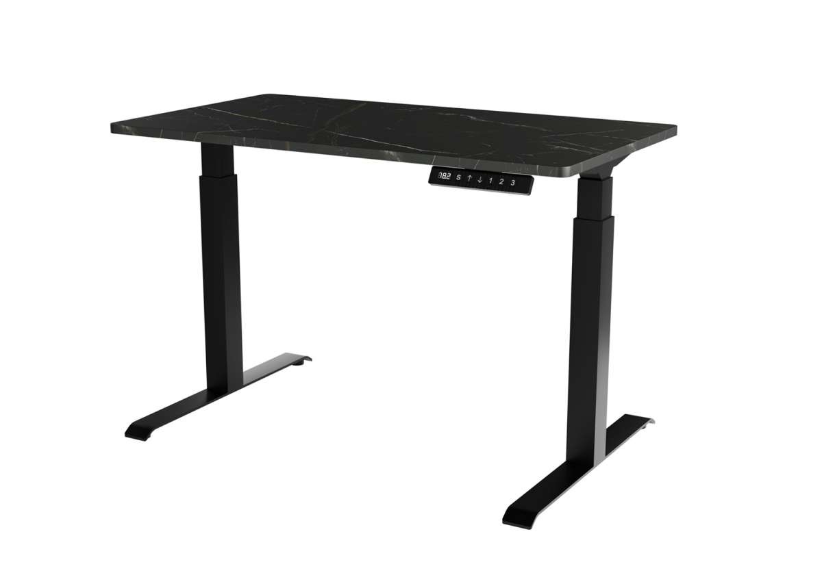 Desk with electric height adjustment MOON 121x67x72-120 black/san sebastian  