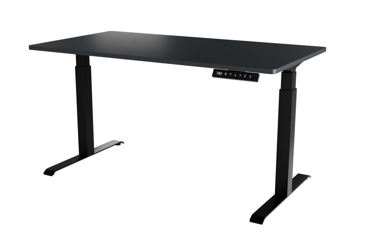 Desk with electric height adjustment MOON LONG 150x80x72-120 black/anthracite  