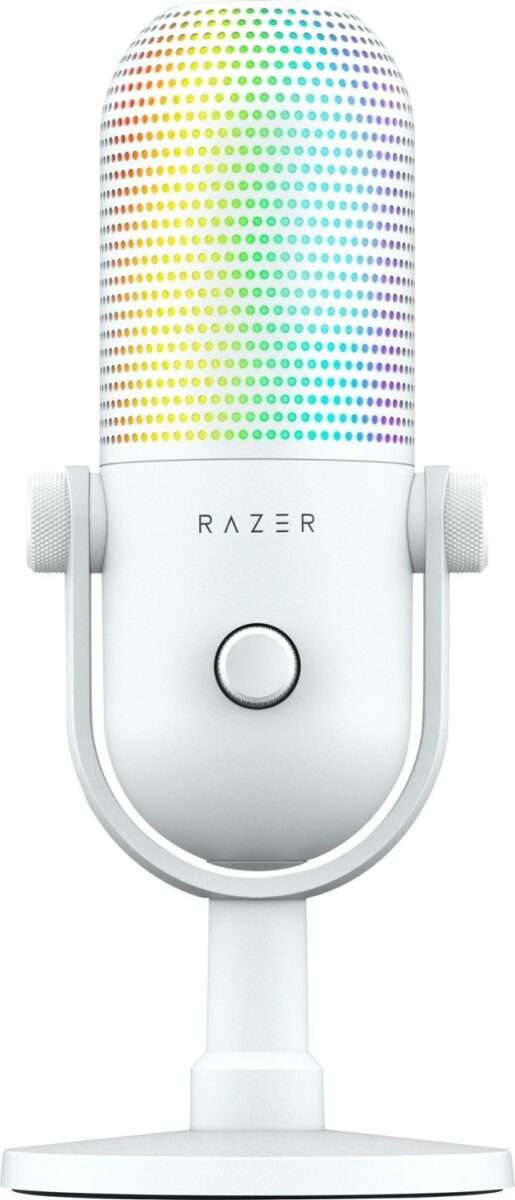 Razer SEIREN V3 CHROMA - WHITE - RGB USB Condenser Microphone - Gain Limiter - Build-in Shock Absorb  