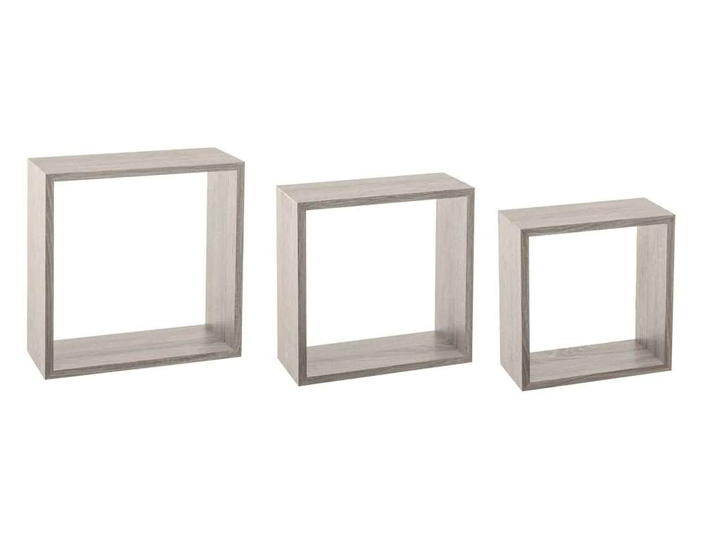 ΡΑΦΙΈΡΕΣ/ΡΆΦΙΑ ΤΟΊΧΟΥ WALL SHELF CUBE OAK GREY L X3 138957D  