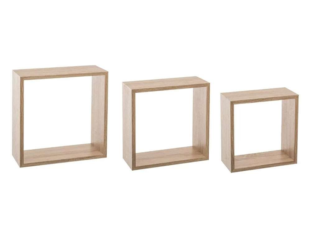 ΡΑΦΙΈΡΕΣ/ΡΆΦΙΑ ΤΟΊΧΟΥ WALL SHELF CUBE OAK NAT L X3 138957C  