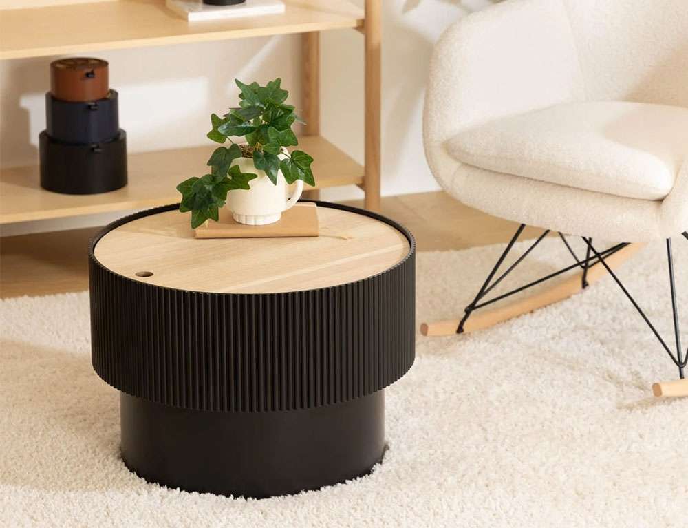 ΤΡΑΠΕΖΆΚΙΑ ΣΑΛΟΝΙΟΎ ENOLA BLK TRUNK COFFEE TABLE ATMOSPHERA 197741B  